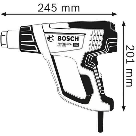 Технічний фен BOSCH Professional GHG 20-63 (0.601.2A6.201) Робоча температура (min/max) 630