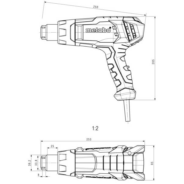 Технічний фен METABO HG 20-600 (602066000) Робоча температура (min/max) 600