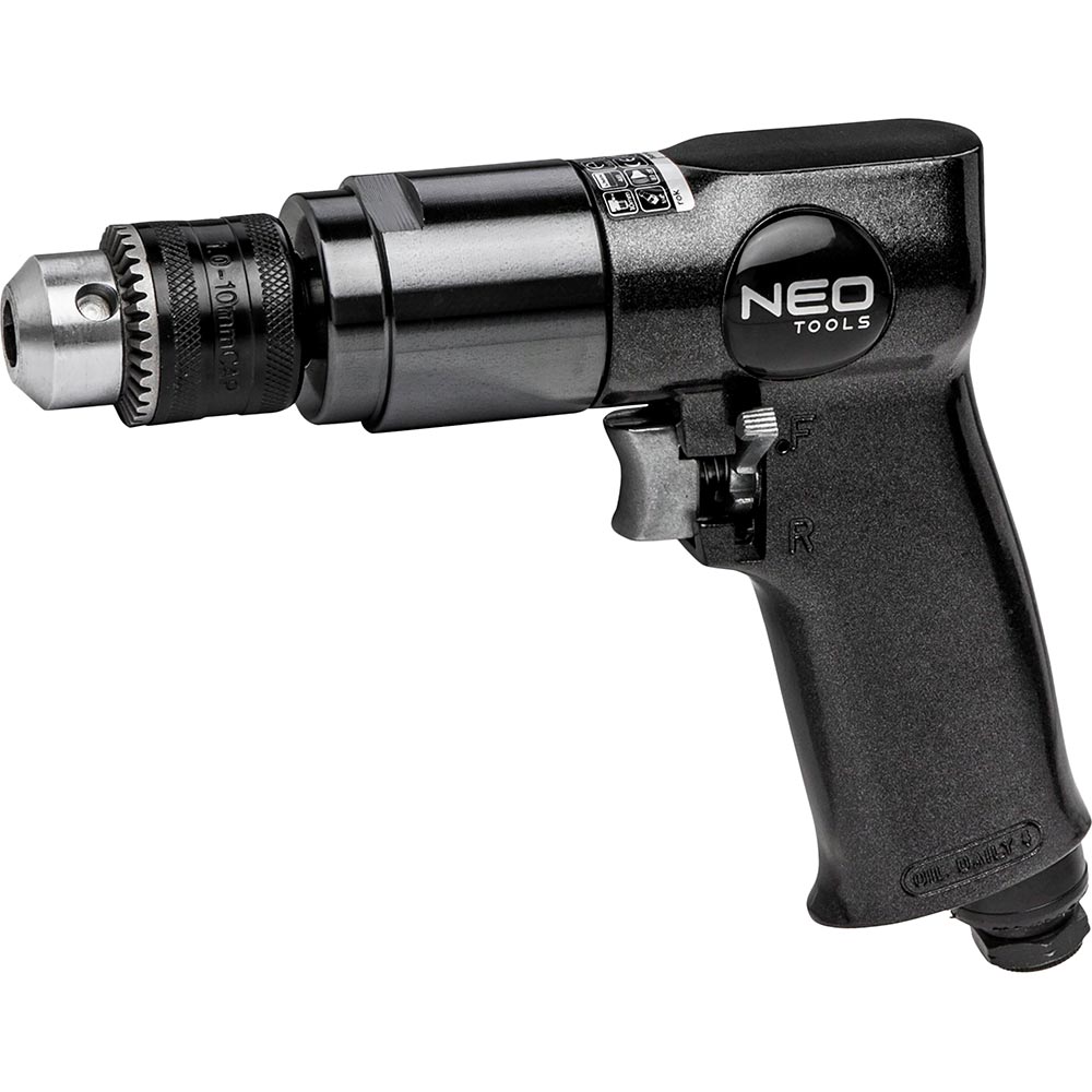 

Дрель пневматическая NEO TOOLS 10 mm 1800 об/мин (12-030), Дриль пневматична 10 mm, 1800 об/хв, реверс