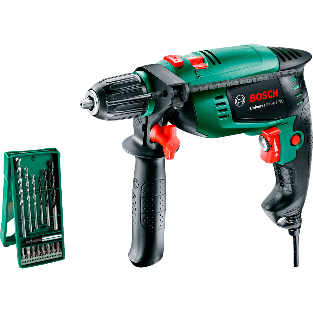 Дрель ударная BOSCH Universal Impact 700 X-line + 15 Accessory Set (0.603.131.00F) Особенности реверс