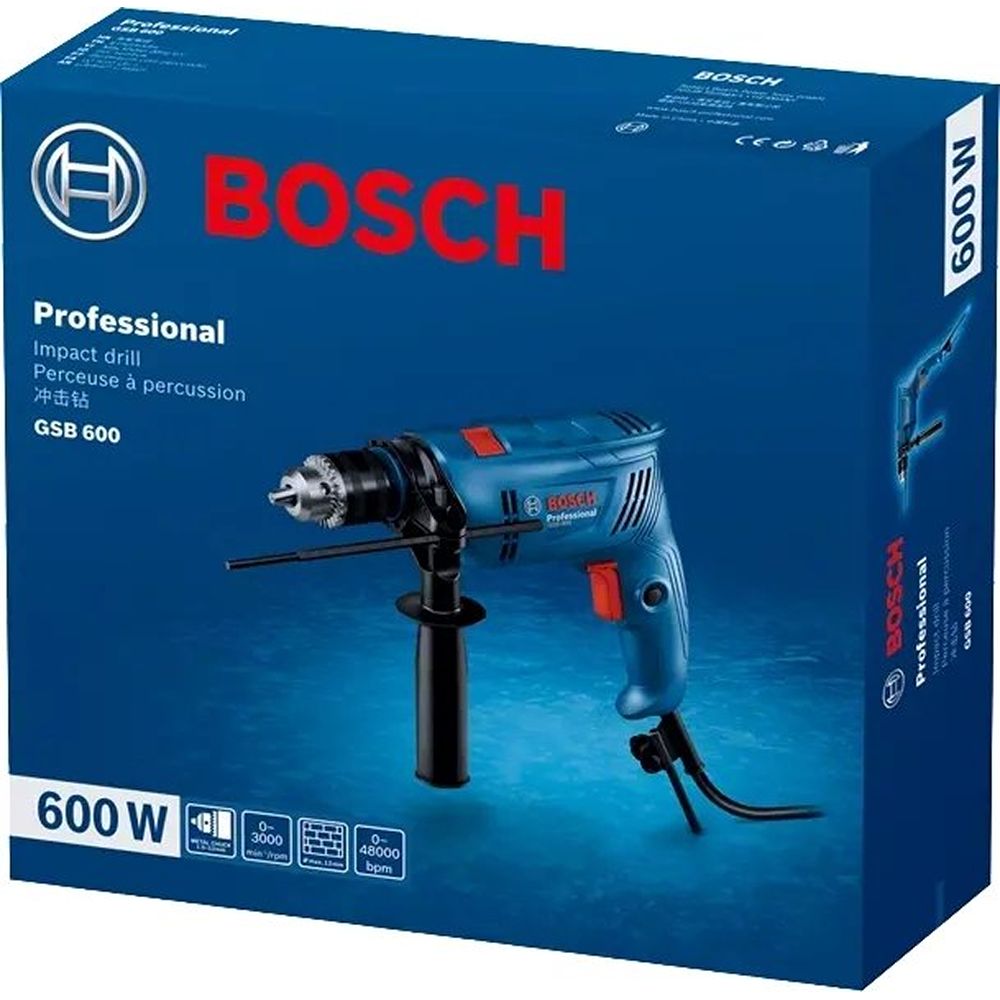 Зображення Дриль ударний BOSCH Professional GSB 600 (0.601.1A0.320)