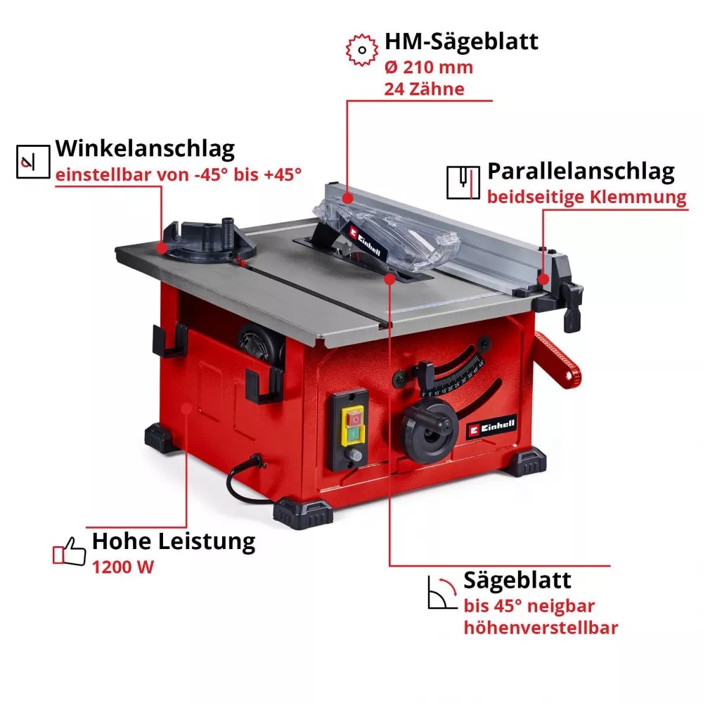 Настільна циркулярна пилка EINHELL TC-TS 8 (4340426) Тип циркулярна