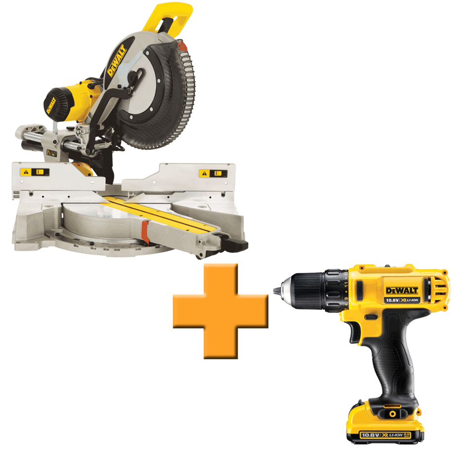 Торцовочная пила DEWALT DWS780+шуруповерт DCD710D2