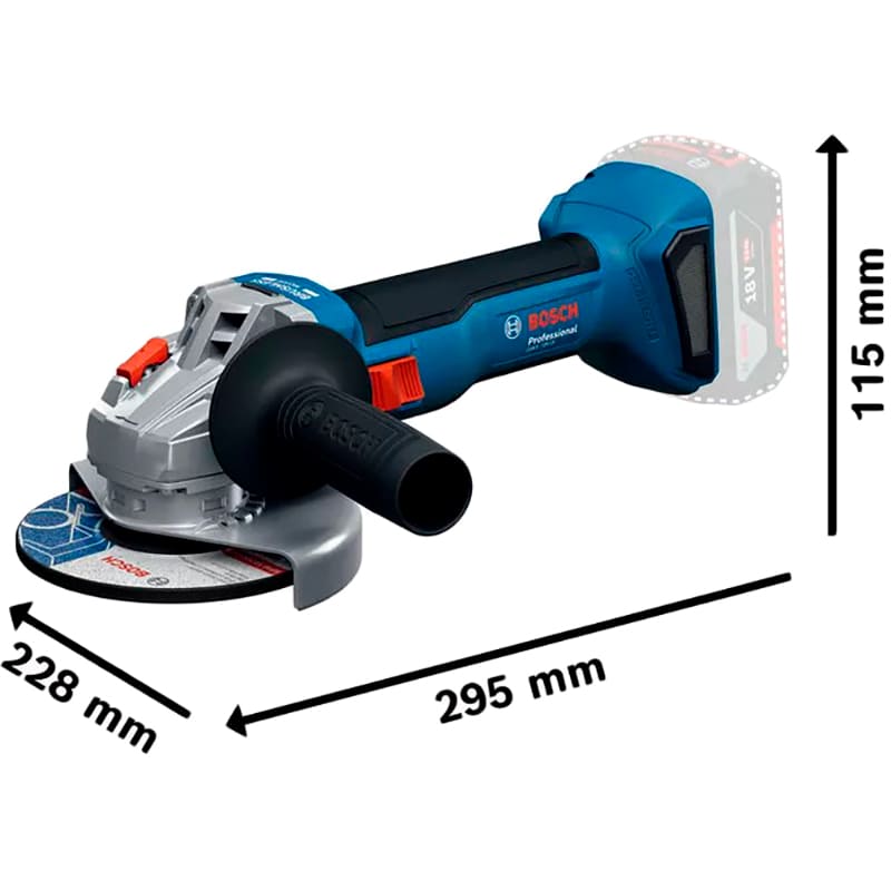 Изображение Угловая шлифмашина BOSCH Professional GWS 18V-8 (0.601.9N9.021)