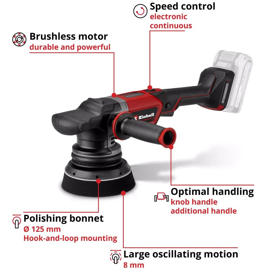 Замовити Кутова шліфувальна машина EINHELL Professional CP-EP 18/125 Li BL-Solo без АКБ та ЗУ (2093330)
