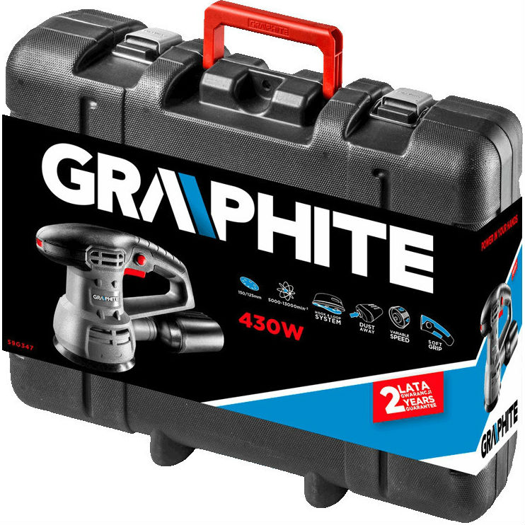 Эксцентриковая шлифмашина GRAPHITE 430 Вт (59G347) Тип эксцентриковая