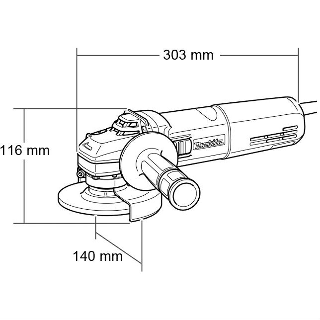 Шліфмашина кутова (болгарка) MAKITA GA5040 Особливості захисний кожух