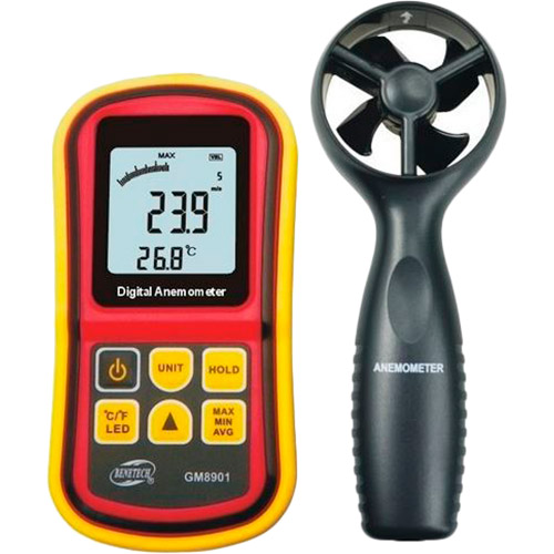 

Анемометр BENETECH с выносной крыльчаткой 0,8-45 м/с -10-45 °C (GM8901), Анемометр, выносная крыльчатка 0,8-45м/с, -10-45°C