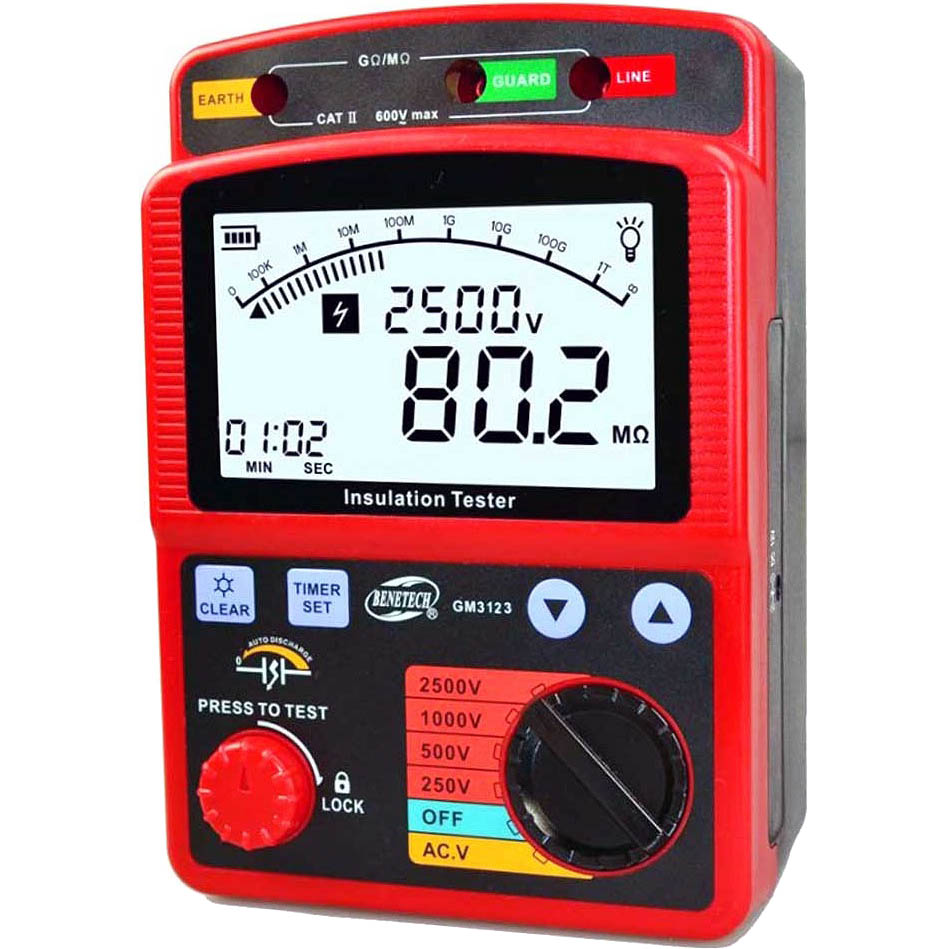 

Мегаомметр Benetech GM3123, Мегаомметр (0-99,9 Г)