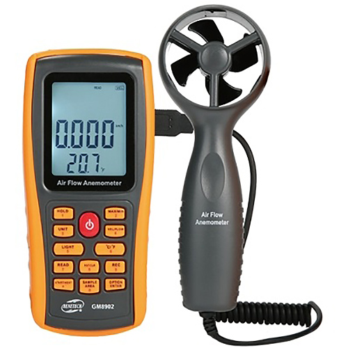 

Анемометр BENETECH GM8902, Анемометр USB 0,3-45м/с, 0-45°C GM8902