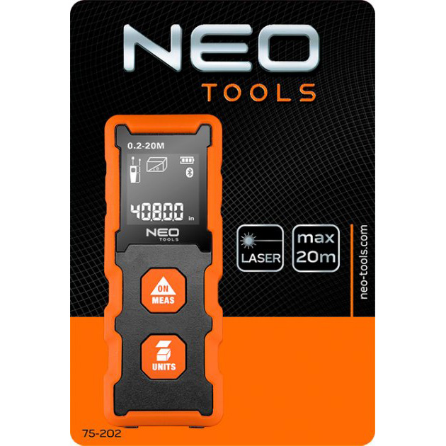 Лазерний далекомір NEO Tools max 20 75-202 Радіус вимірювання 20