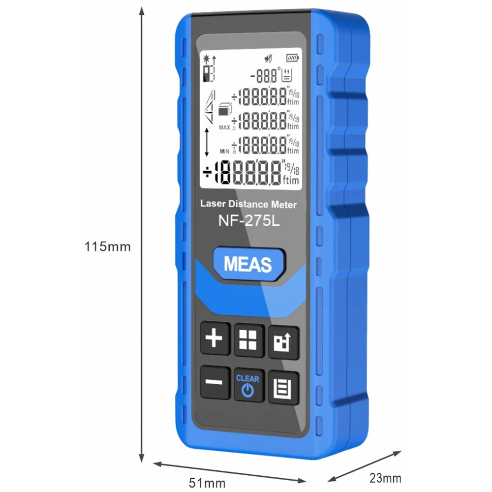 Далекомір лазерний NOYAFA NF-275L 60 м (NF-275L-60) Особливості далекомірів пам'ять вимірювань