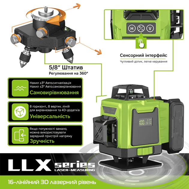 Лазерный уровень INSPIRE (LLX-360-09) Точность ± 1