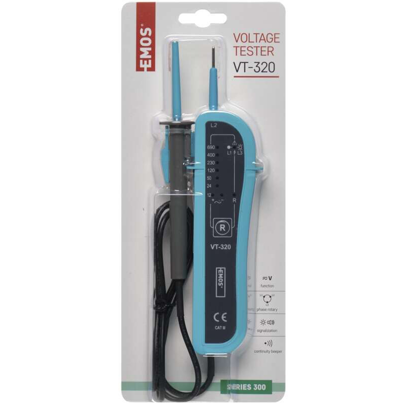 Кабельний тестер EMOS 12-690 V (M0012A) Живлення 2 x CR2032