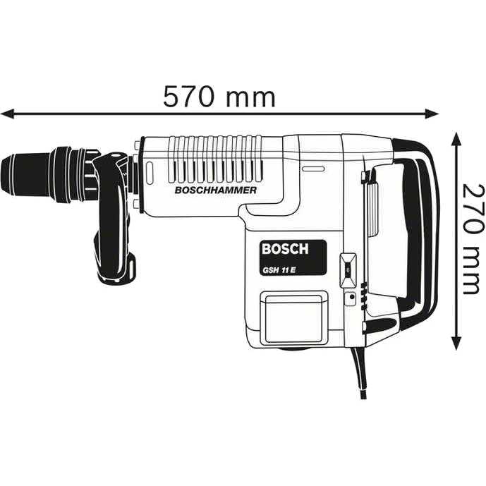 Відбійний молоток BOSCH GSH 11 E Professional 1500 Вт 16.8 Дж (0.611.316.708) Енергія удару (EPTA) 16.8