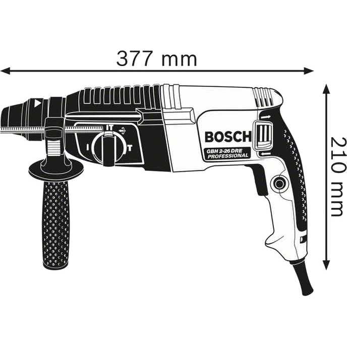 Перфоратор BOSCH GBH 2-26 DRE Professional + набір свердел SDS plus (0.615.990.L43) Живлення мережа