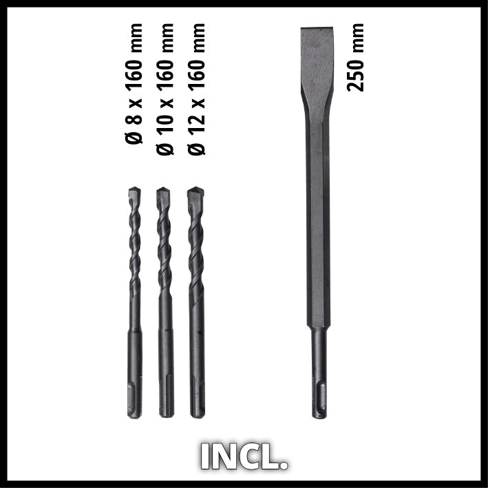 Перфоратор EINHELL TC-RH 620 4F Kit (4257992) Потужність 620