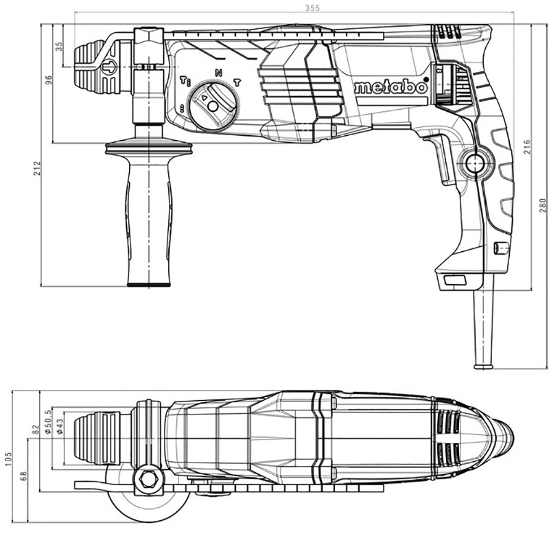 Перфоратор METABO KHE 2645 (601710500) Потужність 850