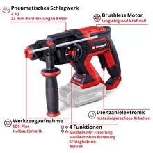 Перфоратор EINHELL Professional TP-HD 18/22 D Li BL-Solo 18В (4514277) без АКБ и ЗУ