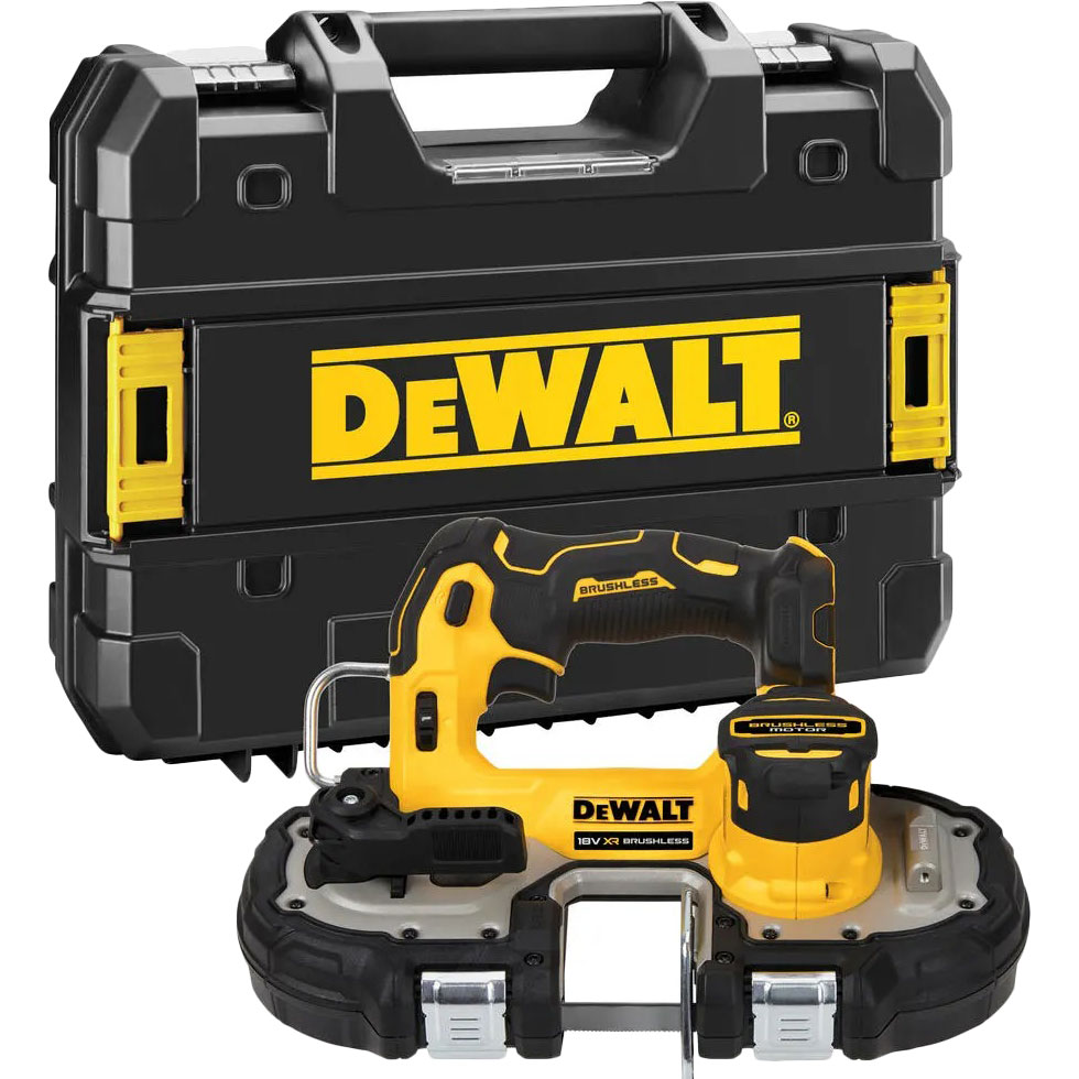 Пила стрічкова DeWALT акумуляторна бесщеточний DCS377NT Комплектація пила стрічкова акумуляторна бесщеточний, полотно пильне, чемодан TSTAK, без акумуляторів і зарядного пристрою