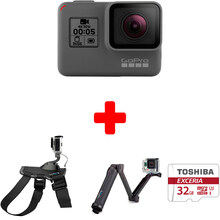 Го Про Экшн-камера GoPro HERO 5 Black (CHDHX-502)+ 3 аксессуара в подарок