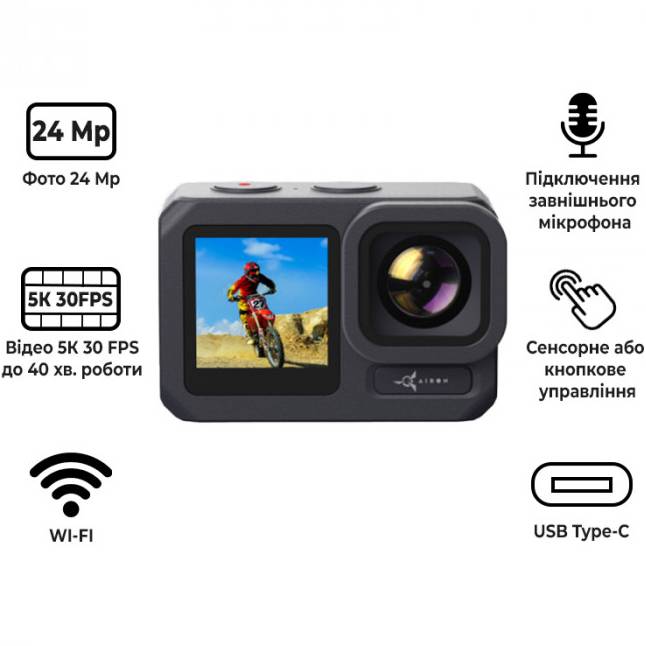 Екшн-камера AIRON ProCam X (4822356754483) Частота кадрів за хвилину при максимальній роздільній здатності 30