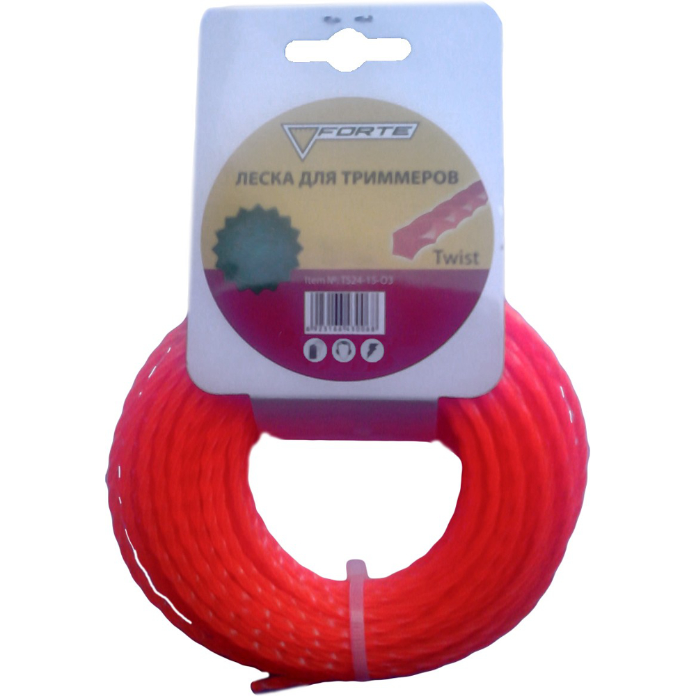 

Леска для триммера FORTE 2.7 мм x 15 м TS27-15-O3 (36905), Леска для мотокос 2,7мм*15м TS27-15-O3