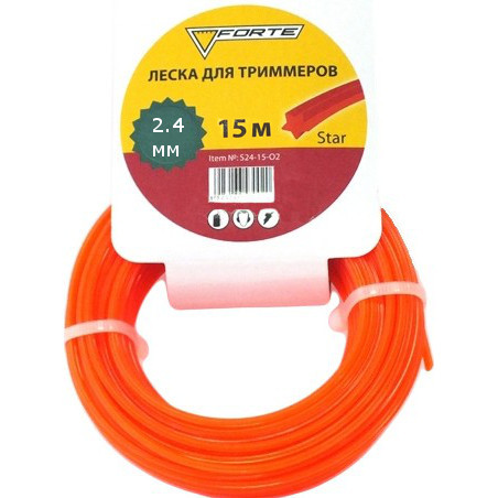 

Леска для триммера FORTE 2.4 мм 15 м звезда (36899), 36899