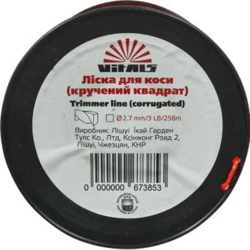 Леска для триммера VITALS 2.7 мм х 3LB 256 м (67385) Размер диаметр: 2.7