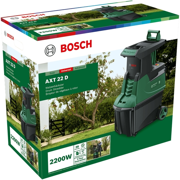 Садовый измельчитель BOSCH AXT22D 2200 Вт (0.600.803.003) Садовый измельчитель BOSCH AXT22D 2200 Вт (0.600.803.003) Скорость вращения ножей (об/мин) 40