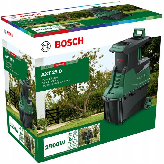 Садовий подрібнювач BOSCH AXT 25 D (0.600.803.103) Ємність травозбірника 53