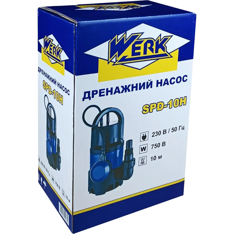 Насос дренажний WERK SPD-10H 750 Вт (47275) Механізм відцентровий