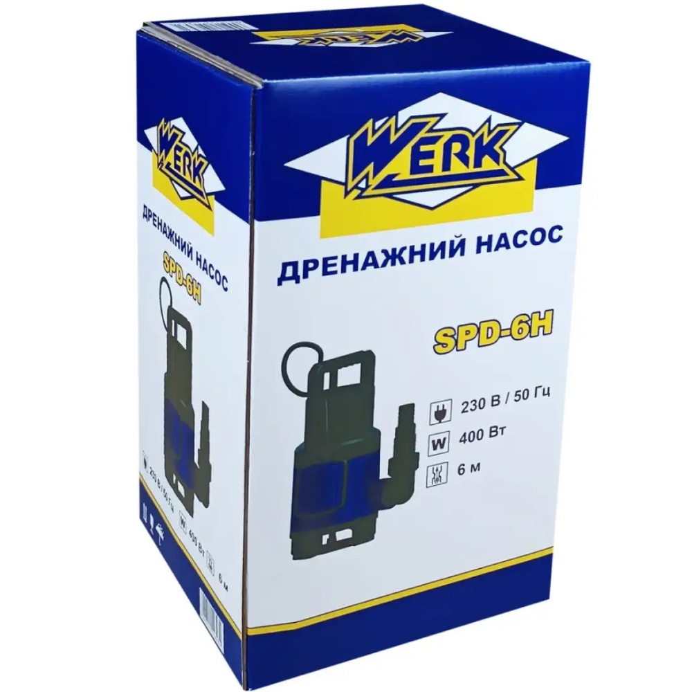 Насос занурювальний WERK SPD-6H (6384321) Продуктивність 7500