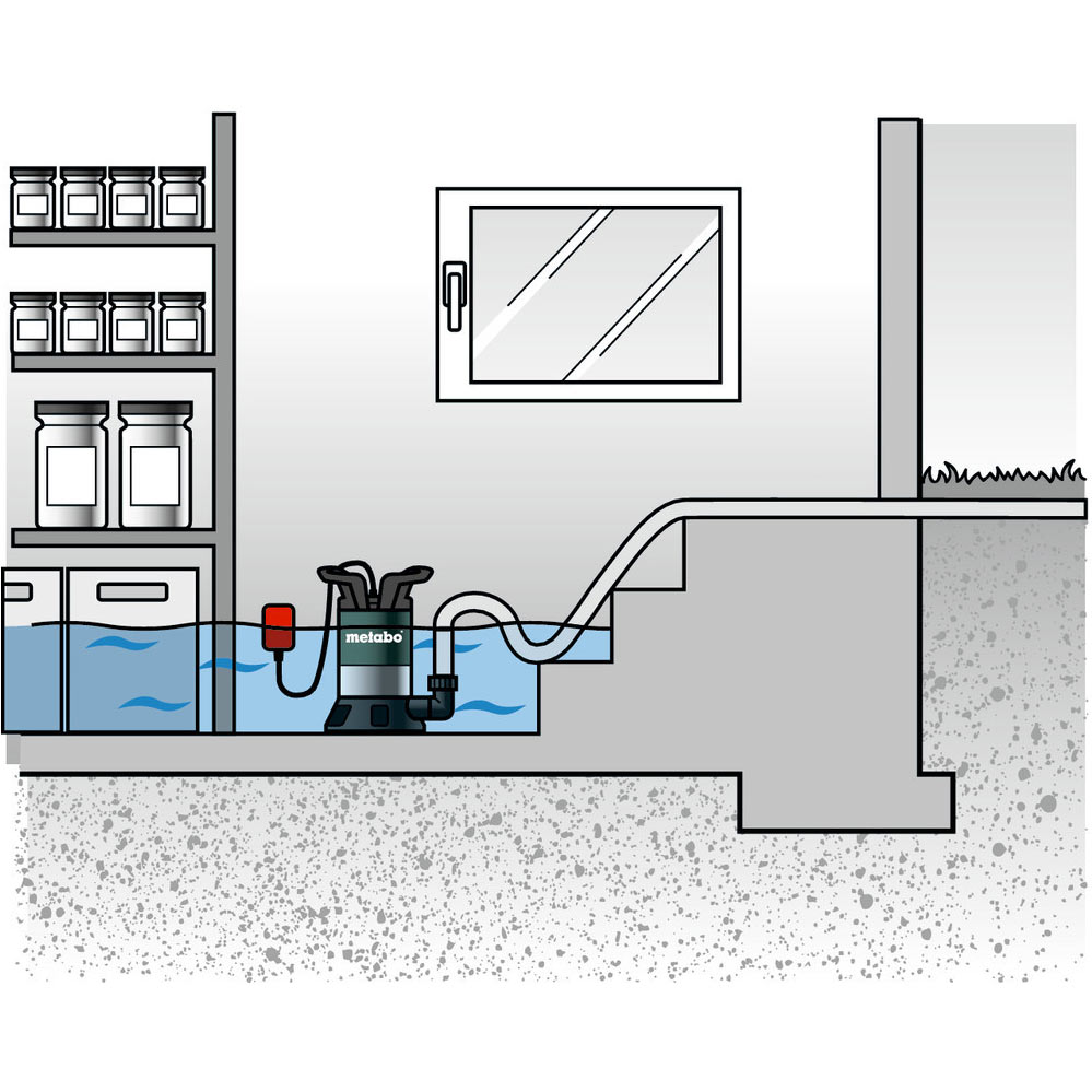 Погружной насос METABO PS 7500 S для грязной воды (250750000) Мощность 450