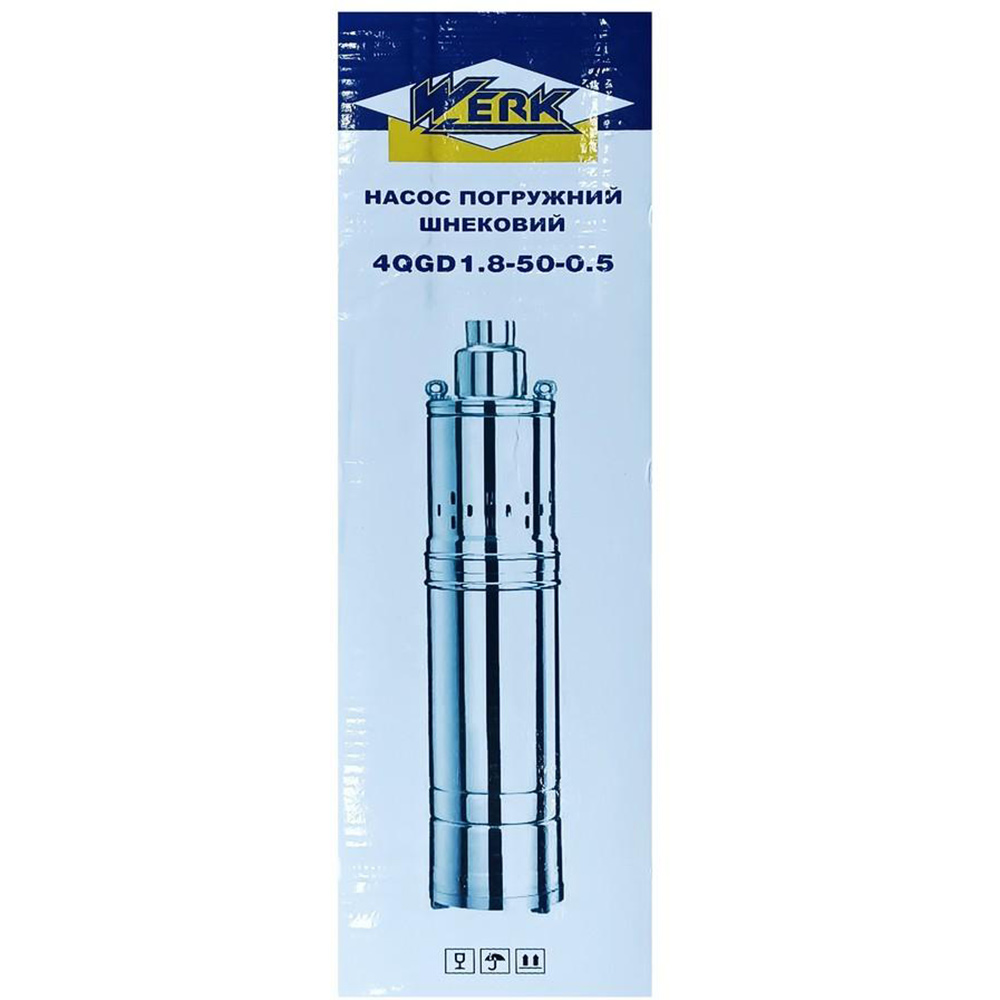 Занурювальний свердловинний насос WERK 4QGD1.8-50-0.5 (33710) Мінімальний діаметр свердловини 100