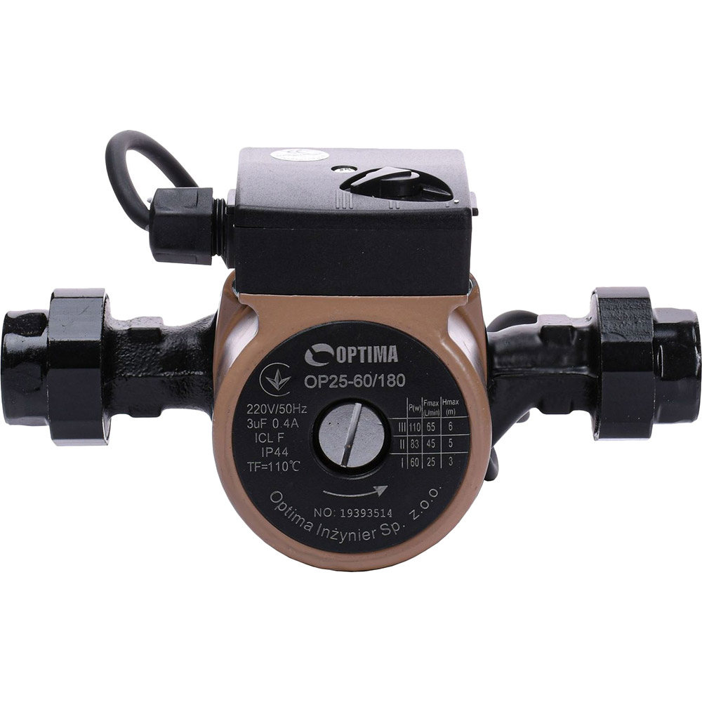 

Насос циркуляционный OPTIMA OP25-60 180 мм, Насос OP25-60 180мм + гайки + кабель з вилкою
