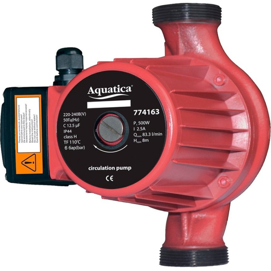 Насос AQUATICA 0.5кВт Hmax 12м Qmax 190л/мин D2" 220мм + гайки D1 1/4"