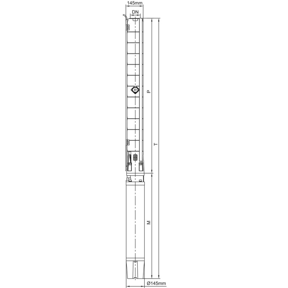 Насос DONGYIN H 93(63)м Q 700 D145 мм (7777253) Мінімальний діаметр свердловини 250