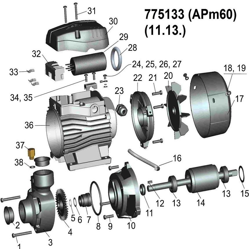 Насос поверхностный LEO APm60 (775133) Тип поверхностный