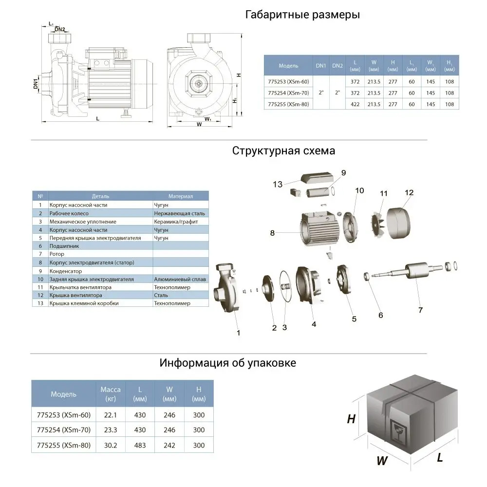 Насос поверхневий LEO XSm-70 (775254) Тип поверхневий