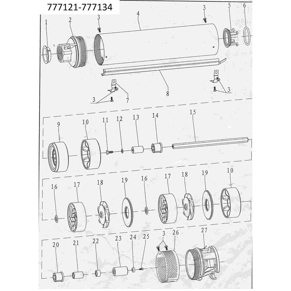 Насос свердловинний DONGYIN 0.75кВт H 73(50)м Q 100(67)л/хв D 102мм (777132) Тип свердловинний