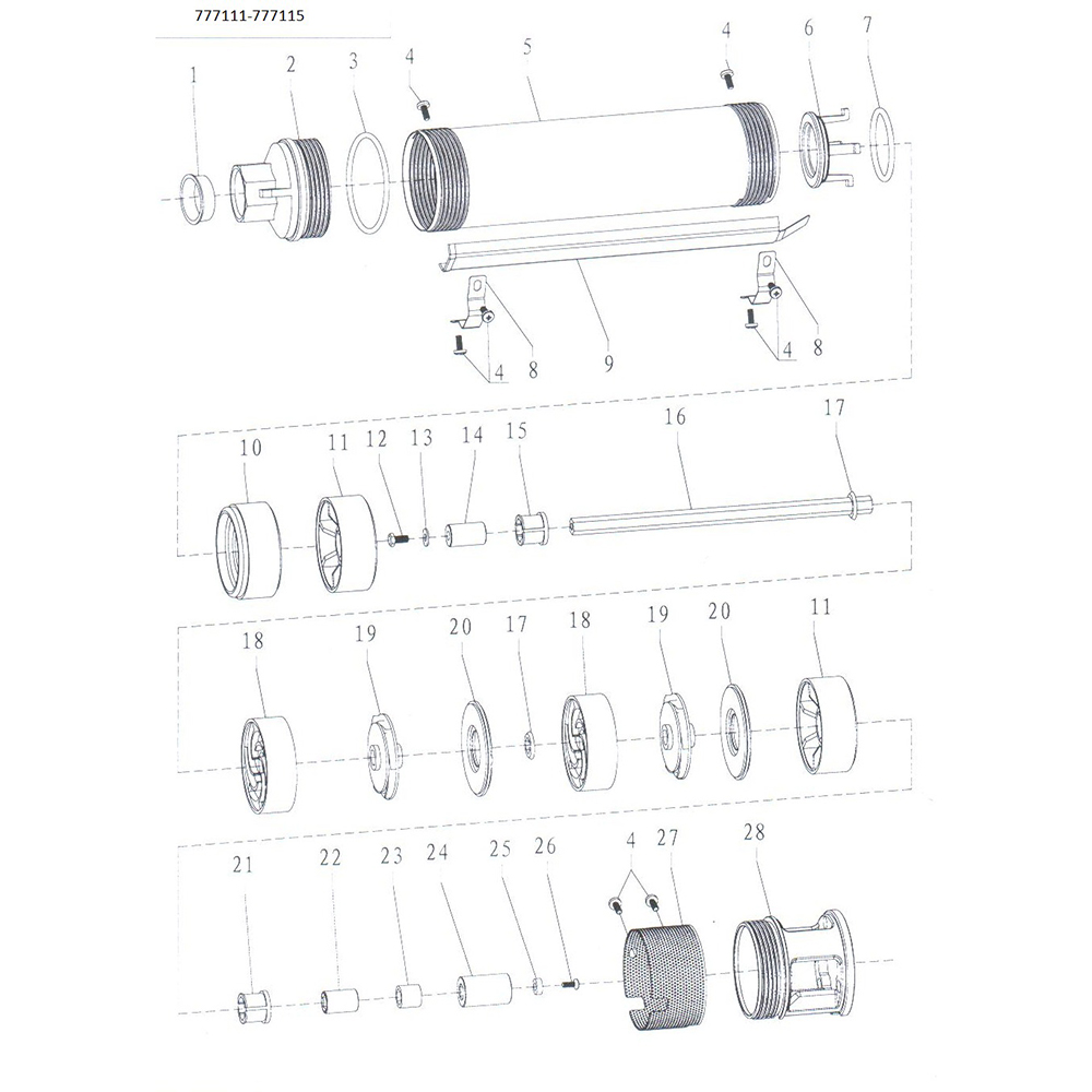 Насос свердловинний DONGYIN 0.75кВт H 78(62)м Q 80(60)л/хв D 94мм (777114) Мінімальний діаметр свердловини 113