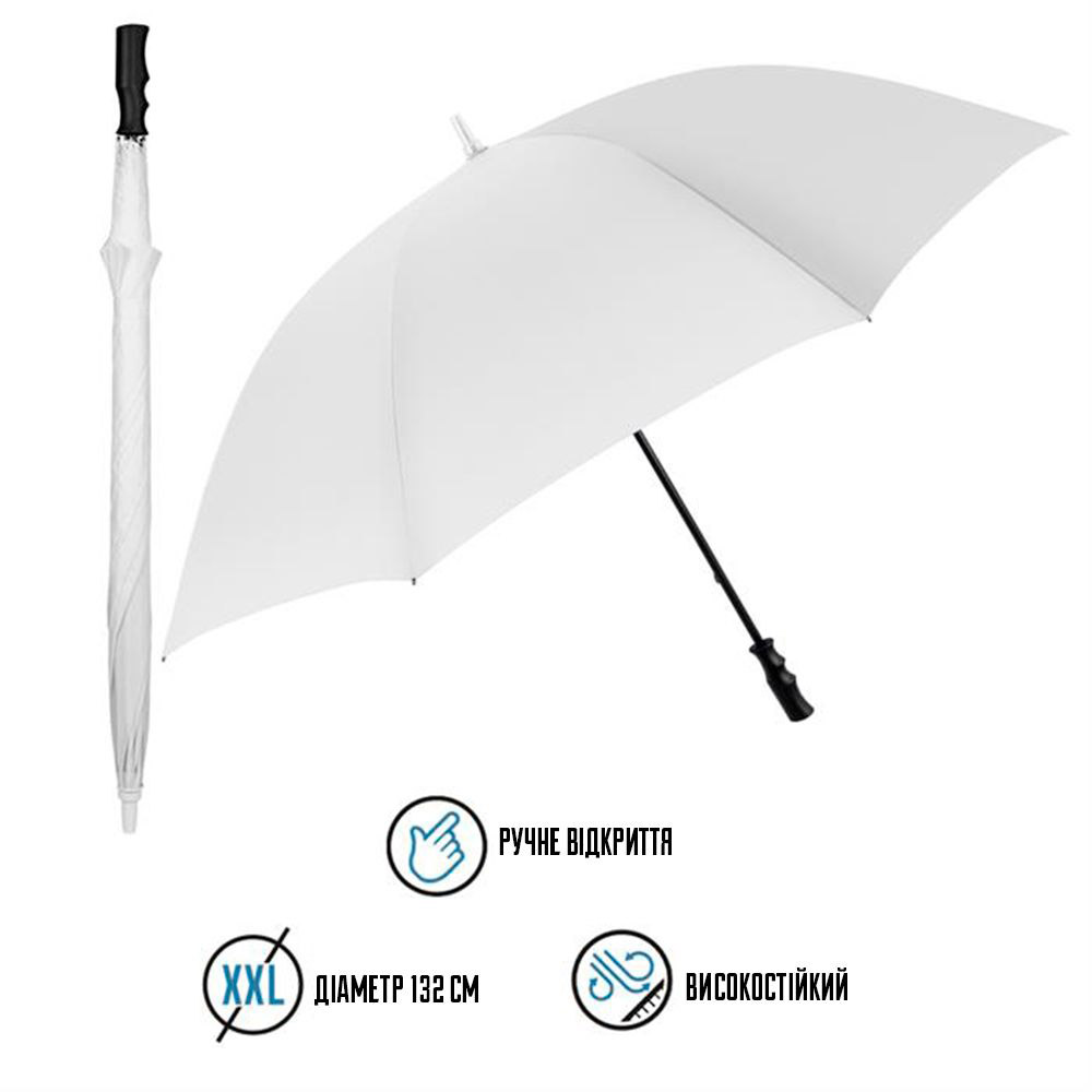 Зонт PERLETTI Golf XXL White (P96020-04) Вид трость