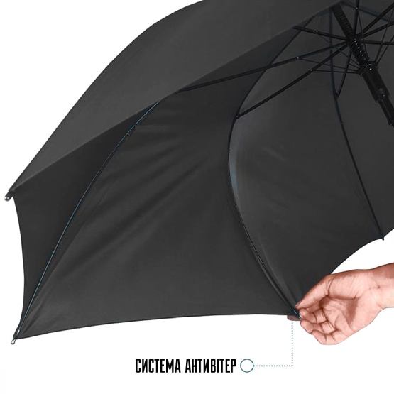 Зонт PERLETTI Reflecting Black (P96014-01) Тип ручки прямая
