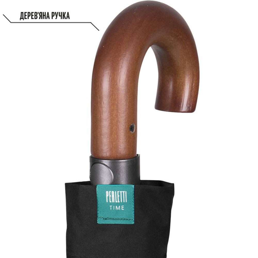 Зонт PERLETTI Time Black (P26351) Тип ручки крюк