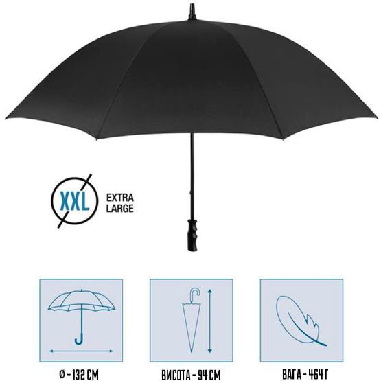 Зонт PERLETTI Golf XXL Black (P96020-01) Для кого униcекс