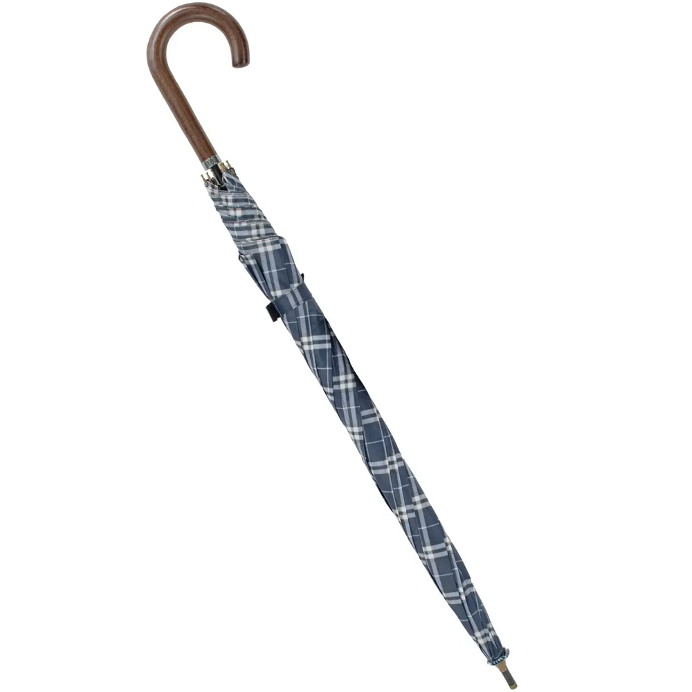 Зонт SEMI LINE Grid Blue (2502) Вид трость