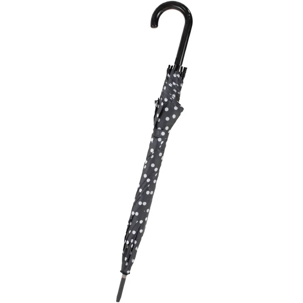 Зонт SEMI LINE Black White Dots (L2037-3) Вид трость