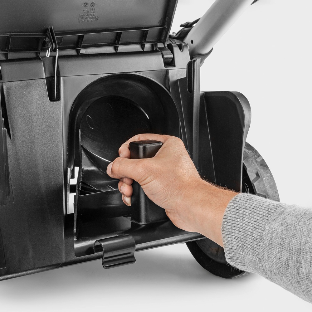 Газонокосилка KARCHER LMO 5-18 Dual (1.445-430.0) Комплектация мульчирующий комплект, травосборник, лезвие, направляющая ручка с регулировкой высоты, интегрированная ручка для переноски, без аккумуляторов и зарядного устройства