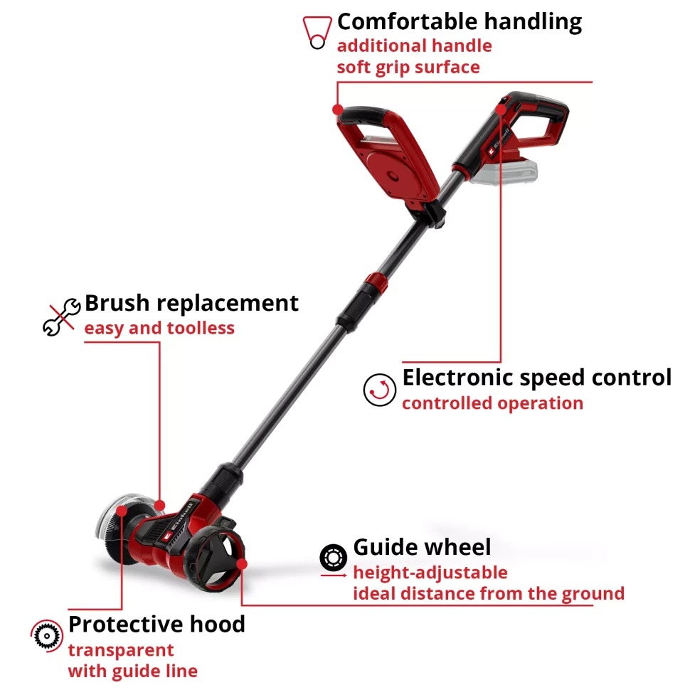 Очиститель швов EINHELL Expert GE-CC 18/110 Li E-Solo 18В (3424070) Штанга прямая